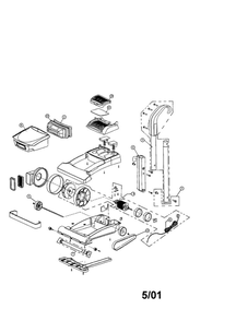 Frame, Room-Mate Diagram and Parts List for 084010  Dirt Devil Upright Vacuum